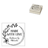Met de hand getekende bes bloem krans gemaakt met rubberstempel (Gestempeld)