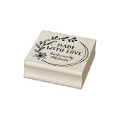 Met de hand getekende bes bloem krans gemaakt met rubberstempel (Stempel)