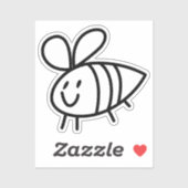 Met de hand getekende bijen, vinylSticker met aang Sticker (Vel)
