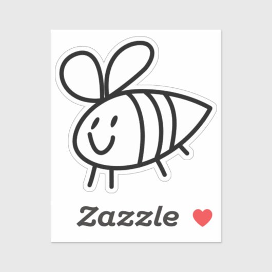 Met de hand getekende bijen, vinylSticker met aang Sticker (Vel)