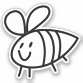 Met de hand getekende bijen, vinylSticker met aang Sticker (Voorkant)