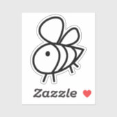 Met de hand getekende bijen, vinylSticker met aang Sticker (Vel)