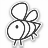 Met de hand getekende bijen, vinylSticker met aang Sticker (Voorkant)