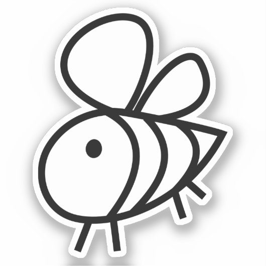Met de hand getekende bijen, vinylSticker met aang Sticker (Voorkant)