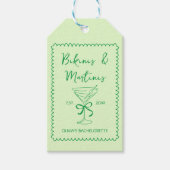 Met de Hand Getekende Bikinibadpakken en Martinis  Cadeaulabel (Voorkant)