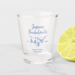 Met de Hand Getekende Bikini's Kust Bachelorette W Shot Glas