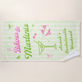 Met de Hand Getekende Bikini's & Martinis Meidenav Strandlaken