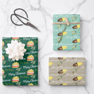 Met de Hand Getekende Biscuit Koekje Kerst Inpakpapier Vel