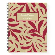 Met de hand getekende bladeren bordeauxrood en bei