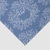 Met de hand getekende blauwe bruiloft voor monogra tissuepapier (Detail)