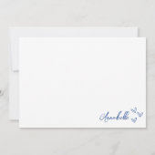 Met de hand getekende blauwe grillige bedankkaart (Achterkant)