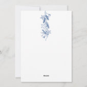 Met de hand getekende blauwe kerst uitnodiging (Achterkant)