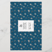 Met de hand getekende blauwe Rozen & lederen patro (Voorkant)