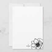 Met de Hand Getekende Bloem Bruiloft Kaart (Achterkant)