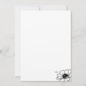Met de Hand Getekende Bloem Bruiloft Kaart (Achterkant)