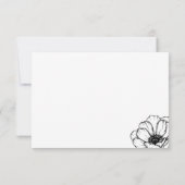 Met de Hand Getekende Bloem Bruiloft RSVP Kaartje (Achterkant)