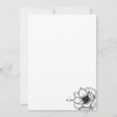 Met de Hand Getekende Bloem Bruiloft Save The Date (Achterkant)