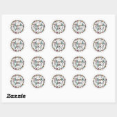 Met de Hand Getekende Bloem Doodle Ronde Sticker (Vel)