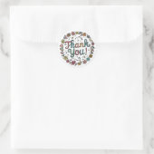 Met de Hand Getekende Bloem Doodle Ronde Sticker (Tas)