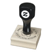 Met de hand getekende bloem gestippelde cirkel met rubberstempel (Stempel)