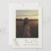 Met de hand getekende bloem groene Whimsical Bruil Bedankkaart (Voorkant)