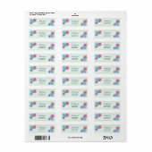 Met de hand getekende bloem retouradresstickers etiket (Full Sheet)