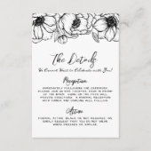 Met de hand getekende bloemdetails voor de bruilof informatiekaartje (Voorkant)