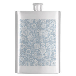 Met de hand getekende bloemen, blauw grijs wit bot flacon