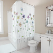 Met de hand getekende bloemen en Ladybug Shower Cu Douchegordijn (In situ)