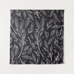 Met de Hand Getekende Bloemen: Naadloos Ontwerp Wandkleed