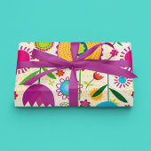 Met de hand getekende bloemen, papier voor vlotter inpakpapier vel