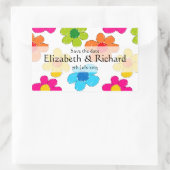 Met de hand getekende bloemen "Save the date" Stic Rechthoekige Sticker (Tas)