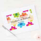 Met de hand getekende bloemen "Save the date" Stic Rechthoekige Sticker (Envelop)
