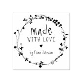 Met de hand getekende bloemenkrans gemaakt met lie rubberstempel (Afrduk)