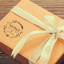 Met de hand getekende bloemenkrans handgemaakt rubberstempel