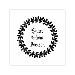 Met de hand getekende bloemenkrans  zelfinktende stempel