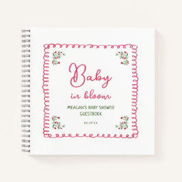 Met de Hand Getekende Bloemige Baby in Bloom Baby  Notitieboek