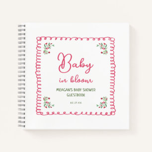 Met de Hand Getekende Bloemige Baby in Bloom Baby  Notitieboek