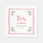 Met de Hand Getekende Bloemige Baby in Bloom Baby  Servet (Voorkant)