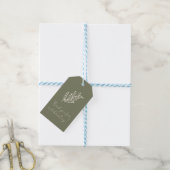 Met de Hand Getekende Bloemige Botanische Krabbel Cadeaulabel (Met Touw)