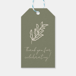 Met de Hand Getekende Bloemige Botanische Krabbel Cadeaulabel