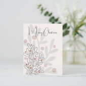 Met de hand getekende bloemige Kerstmis maretak Briefkaart (Staand voorkant)