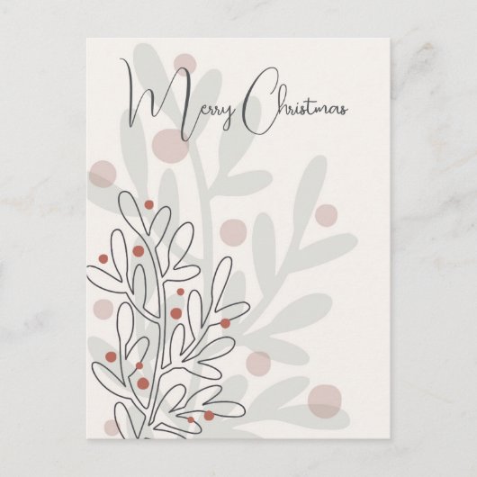 Met de hand getekende bloemige Kerstmis maretak Briefkaart (Voorkant)
