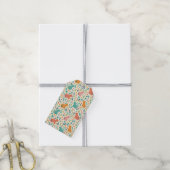 Met de hand getekende bloemrijke capybara-cadeaubo cadeaulabel (Met Touw)