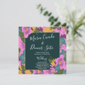 Met de Hand Getekende Bloemstukken Trouw Bold Roze (Staand voorkant)