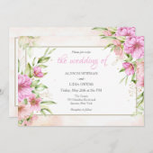 Met de Hand Getekende Bloesem Bruiloft Uitnodiging (Voorkant / Achterkant)