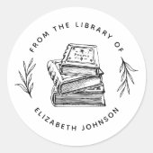 Met de hand getekende boeken laten aangepaste boek ronde sticker (Voorkant)