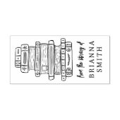 Met de hand getekende boeken uit de bibliotheek va  zelfinktende stempel (Design)