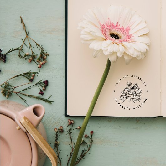 Met de hand getekende boekenblokjes maken aangepas rubberstempel