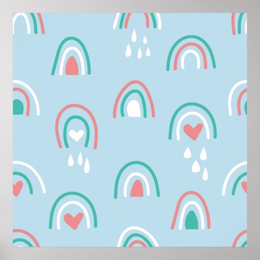 Met de hand getekende Bohemische naadloos patroon  Poster (Voorkant)